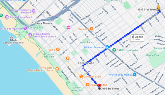 Distance from House to Church, 1.7 miles